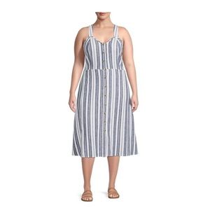 Linen blend button down sundress